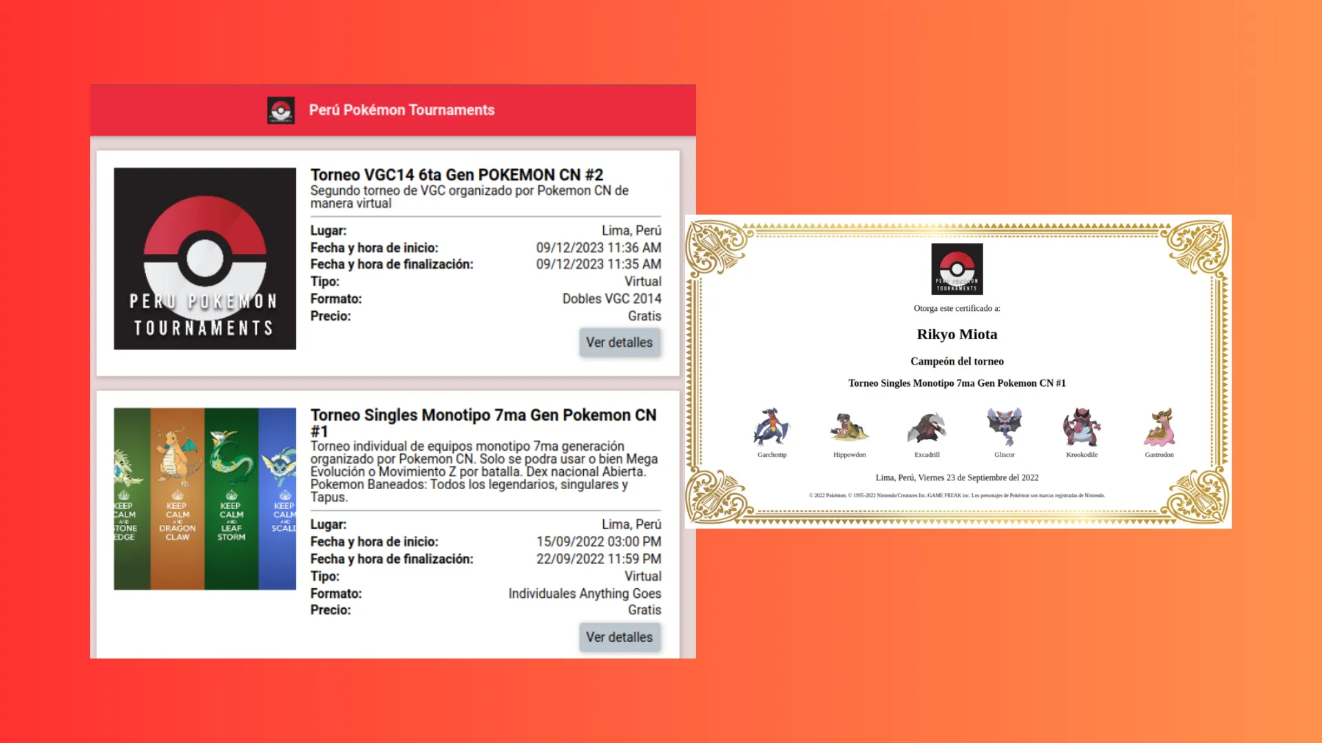 Peru Pokemon Tournaments Manager